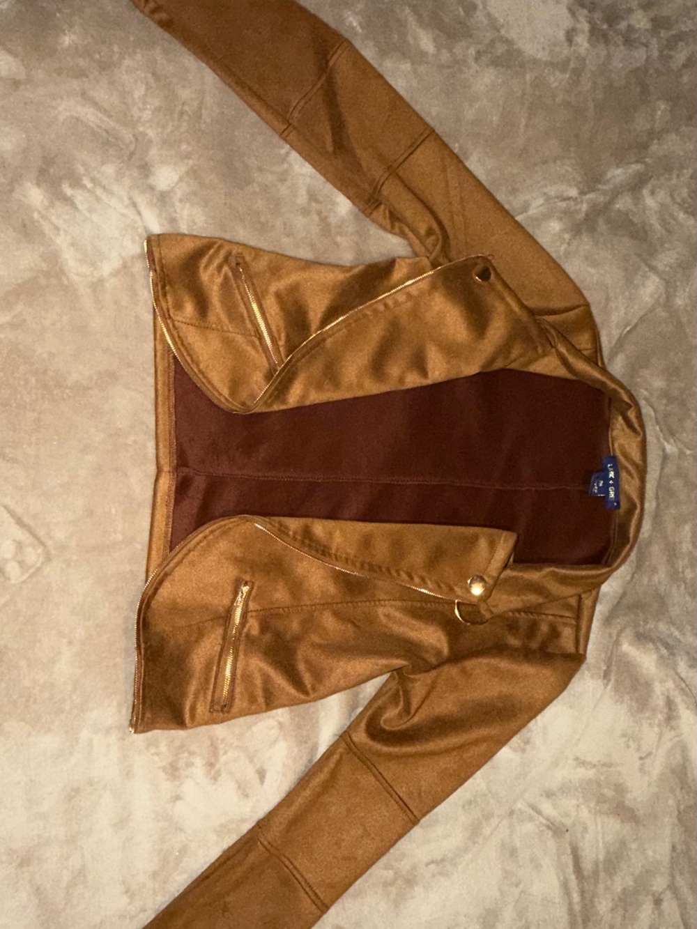 Women’s Tan Faux Suede Blazer Jacket - Unbranded